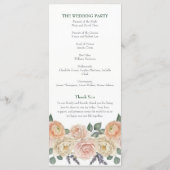 Elegant Peach Floral & Gold Lattice Wedding プログラム (裏面)