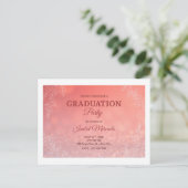 Elegant Peach Floral  Graduation Party  Invitation ポストカード (スタンド正面)