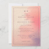 Elegant Peach Gradient Wedding Invitation 招待状 (正面)