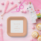 Elegant Peach Minimalist ペーパープレート (パーティー)