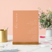 Elegant Peach Minimalist Beverage アクリルサイン (ウェディング)