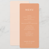 Elegant Peach Minimalist Menu メニュー (正面/裏面)
