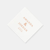 Elegant Peach Minimalist Names スタンダードカクテルナプキン (角)