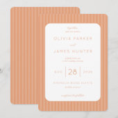 Elegant Peach Minimalist Wedding Invitation 招待状 (正面/裏面)