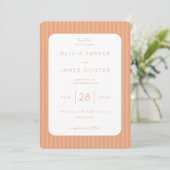 Elegant Peach Minimalist Wedding Invitation 招待状 (スタンド正面)