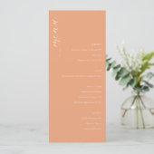 Elegant Peach Minimalist Wedding Menu メニュー (スタンド正面)