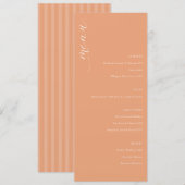 Elegant Peach Minimalist Wedding Menu メニュー (正面/裏面)