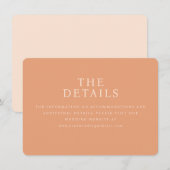 Elegant Peach Minimalist Wedding Website Card エンクロージャーカード (正面/裏面)