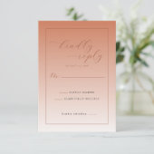 Elegant Peach RSVP Card (スタンド正面)