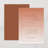 Elegant Peach RSVP Card (正面/裏面)