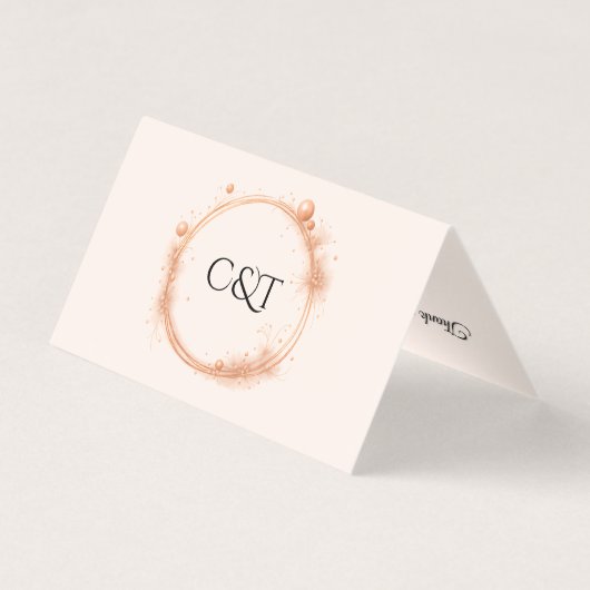 Elegant Peach Sparkle Wedding Script Calligraphy (裏面)