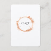 Elegant Peach Sparkle Wedding Script Calligraphy エンクロージャーカード (裏面)