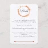 Elegant Peach Sparkle Wedding Script Calligraphy エンクロージャーカード (正面)