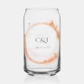 Elegant Peach Sparkle Wedding Script Calligraphy ガラス缶 (裏面)