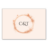 Elegant Peach Sparkle Wedding Script Calligraphy テーブルナンバー (裏面)