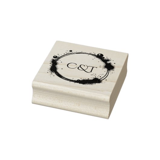 Elegant Peach Sparkle Wedding Script Calligraphy ラバースタンプ (スタンプ)