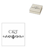 Elegant Peach Sparkle Wedding Script Calligraphy ラバースタンプ (押印)