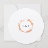 Elegant Peach Sparkle Wedding Script Calligraphy 招待状 (裏面)