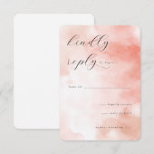Elegant Peach Watercolor RSVP (正面/裏面)