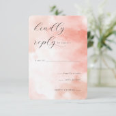 Elegant Peach Watercolor RSVP (スタンド正面)