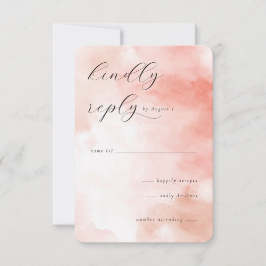 Elegant Peach Watercolor RSVP (正面)