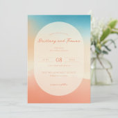Elegant Peach Watercolor Wedding Invitation 招待状 (スタンド正面)