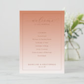 Elegant Peach Wedding Ceremony Program プログラム (スタンド正面)