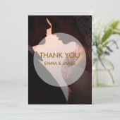 Elegant Peach Wedding Thank You Flat Card サンキューカード (スタンド正面)