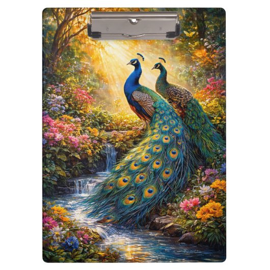 Elegant Peacock Design Clipboard | クリップボード (正面)