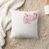 Elegant Peacock Feather Square Pillow | Luxurious  クッション (ブランケット)