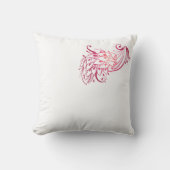 Elegant Peacock Feather Square Pillow | Luxurious  クッション (正面)