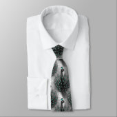 Elegant Peacock Feather Teal Eyes Pattern ネクタイ (タイ)