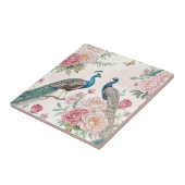 Elegant Peacock Floral Vintage (1) タイル (側面)