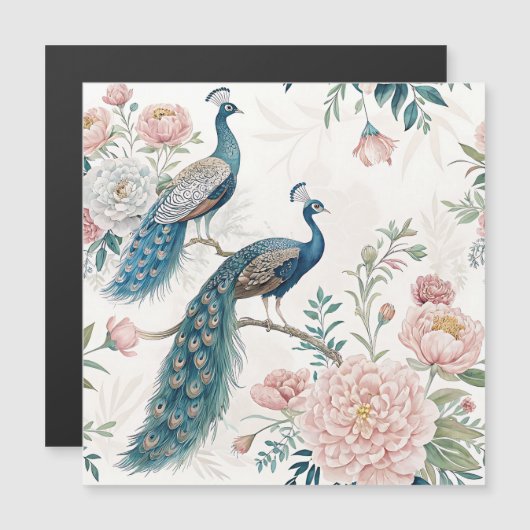 Elegant Peacock Floral Vintage (6) (正面/裏面)