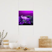 ELEGANT PEACOCK IN PURPLE ポスター (キッチン)