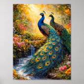 Elegant Peacock Wall Art Poster | ポスター (正面)
