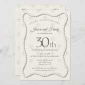 Elegant Pearl 30th wedding anniversary photo 招待状 (正面/裏面)