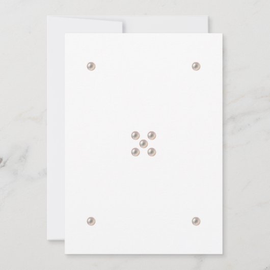 Elegant Pearl Bible Verse Christian Wedding 招待状 (裏面)