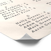 Elegant Pearl Bow Alphabetical Guest Seating Chart ポスター (角)