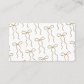 Elegant Pearl Bow Bridal Shower Registry エンクロージャーカード (裏面)