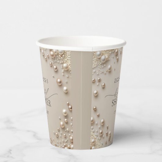 Elegant Pearl Bridal Shower 紙コップ (右)