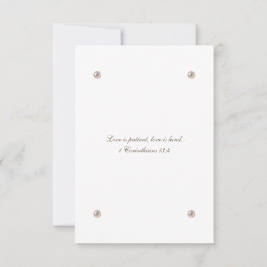 Elegant Pearl Christian Wedding RSVP Card  (裏面)