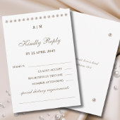 Elegant Pearl Christian Wedding RSVP Card 