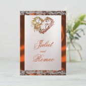 Elegant Pearl, Copper Ribbon & Sparkle 招待状 (スタンド正面)