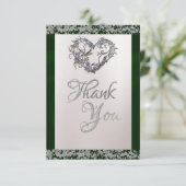 Elegant Pearl, Emerald Ribbon & Sparkle サンキューカード (スタンド正面)