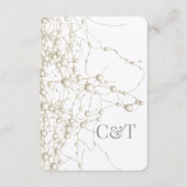 Elegant Pearl Gold Script Wedding Romantic Pearls エンクロージャーカード (裏面)