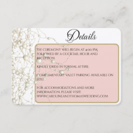 Elegant Pearl Gold Script Wedding Romantic Pearls エンクロージャーカード