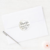 Elegant Pearl Gold Script Wedding Romantic Pearls ラウンドシール (封筒)