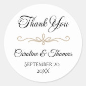 Elegant Pearl Gold Script Wedding Romantic Pearls ラウンドシール (正面)