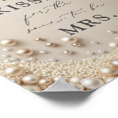 Elegant Pearl How Many Kisses Bridal Shower Game ポスター (角)